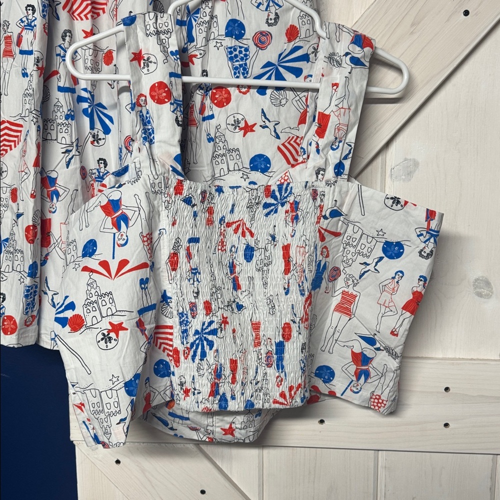 ModCloth Retro Beach Ladies Two Piece Skirt Set Size 2X New - Picture 8 of 10